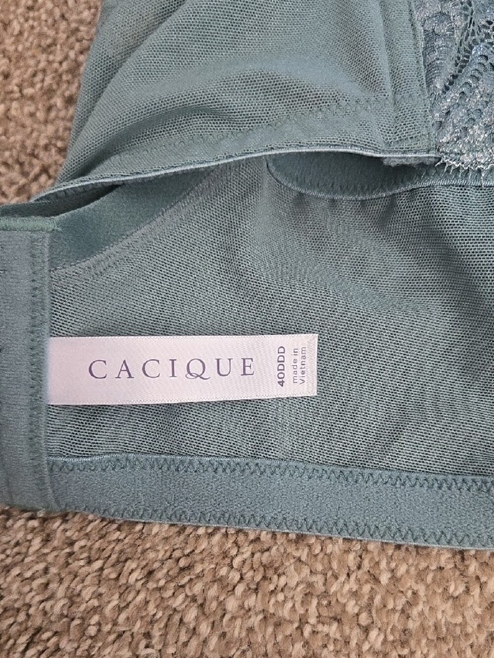 Cacique IntimatesFoiled Lace Unlined Balconette Bra Size 40DDD - Picture 5 of 5